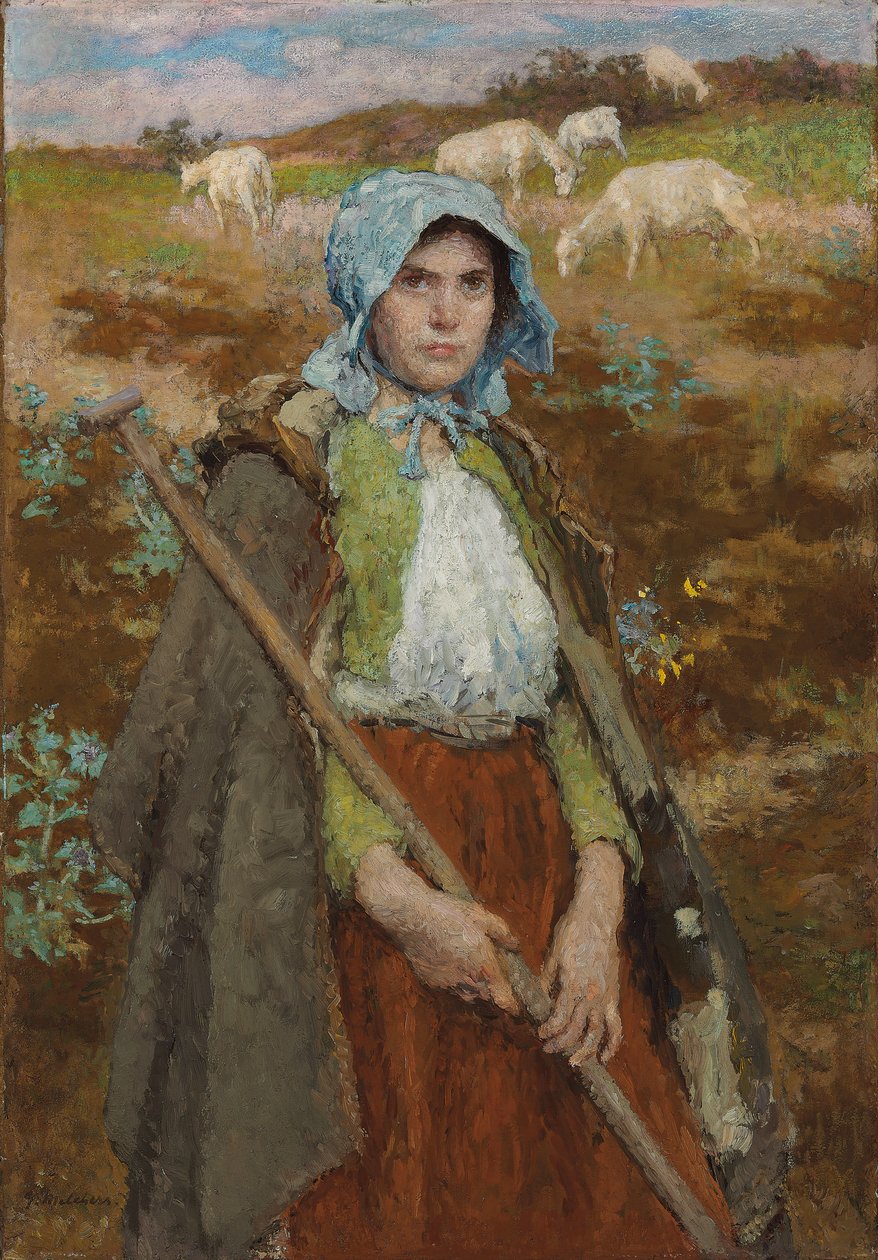 Goatherd (öljy kankaalle) tekijältä Julius Gari Melchers