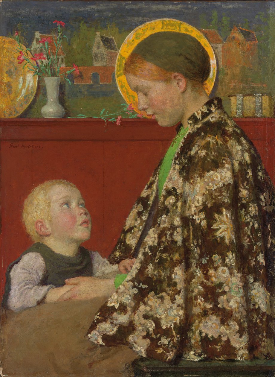 Nuori äiti, n. 1892-1895 (öljy kankaalle) tekijältä Julius Gari Melchers