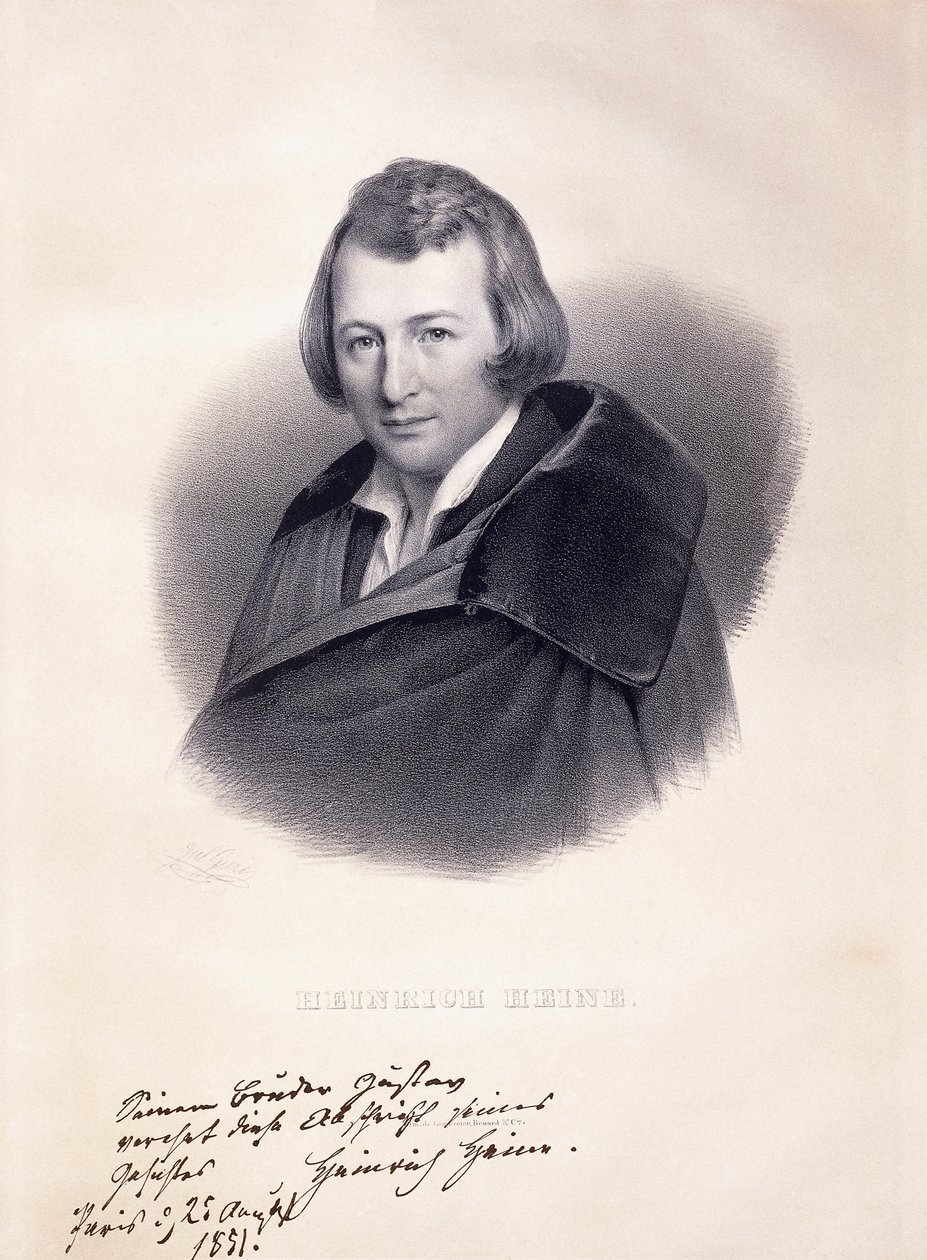 Heinrich Heinen muotokuva, 1839 tekijältä Julius Giere