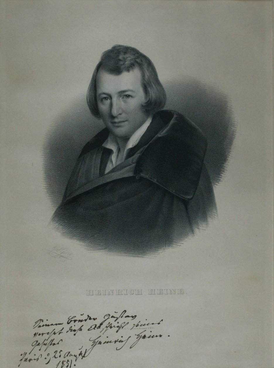 Runoilija Heinrich Heinen muotokuva 1797-1856, 1839 tekijältä Julius Giere