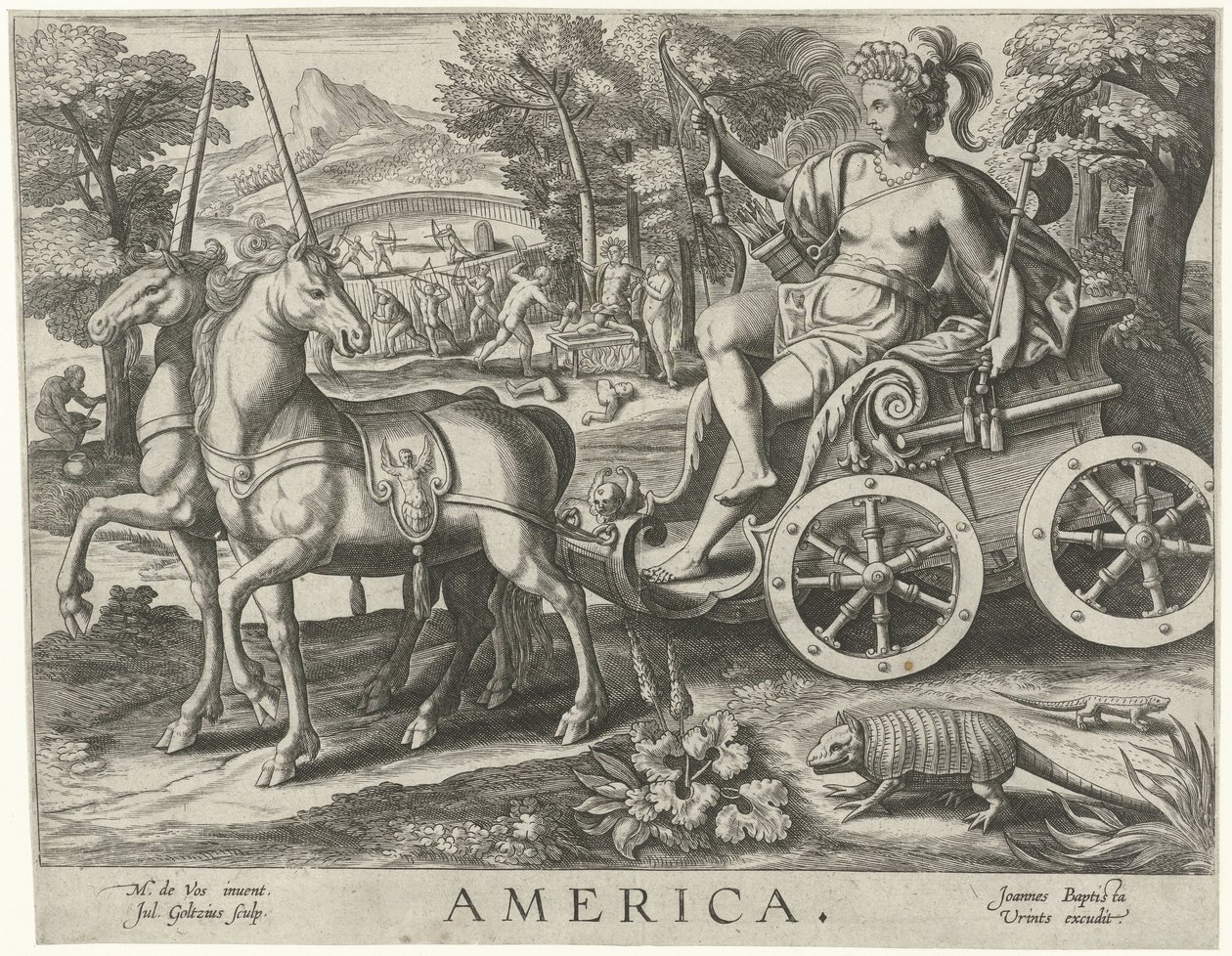 Amerikka Amerikka (otsikko esineessä) Neljä maanosaa (sarjan nimi) tekijältä Julius Goltzius