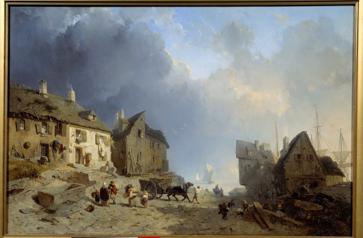 Port du pallet a Dieppe Painting Jules Hintz (1805-1862) 1850 Roanne Musee Joseph Dechelette tekijältä Julius Hintz