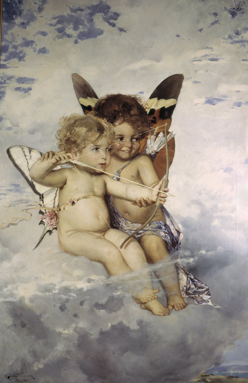 Cupidons - Cupids, kirjoittanut Kronberg, Julius (1850-1921). Öljy kankaalle tekijältä Julius Kronberg