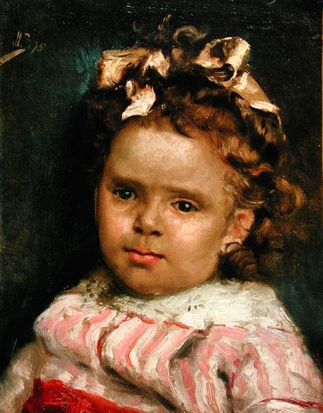Little Girl Metisse (öljy kankaalle) tekijältä Julius Leblanc Stewart