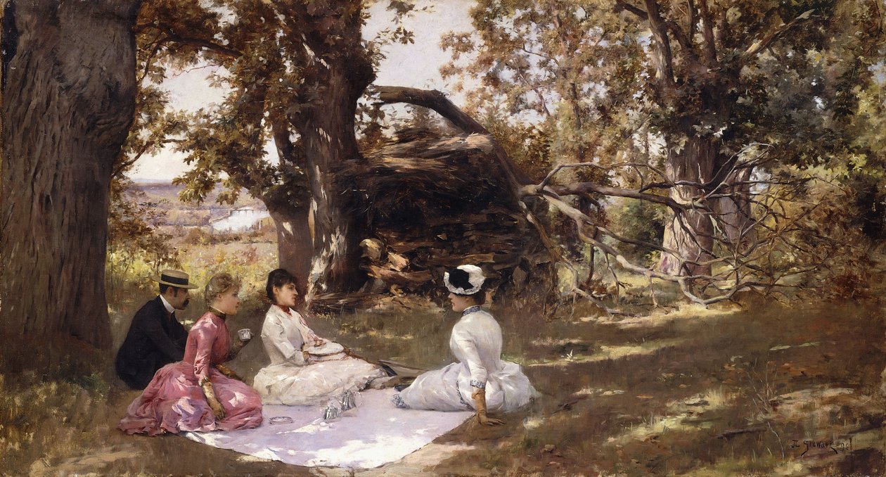 Piknik puiden alla, 1896 tekijältä Julius Leblanc Stewart
