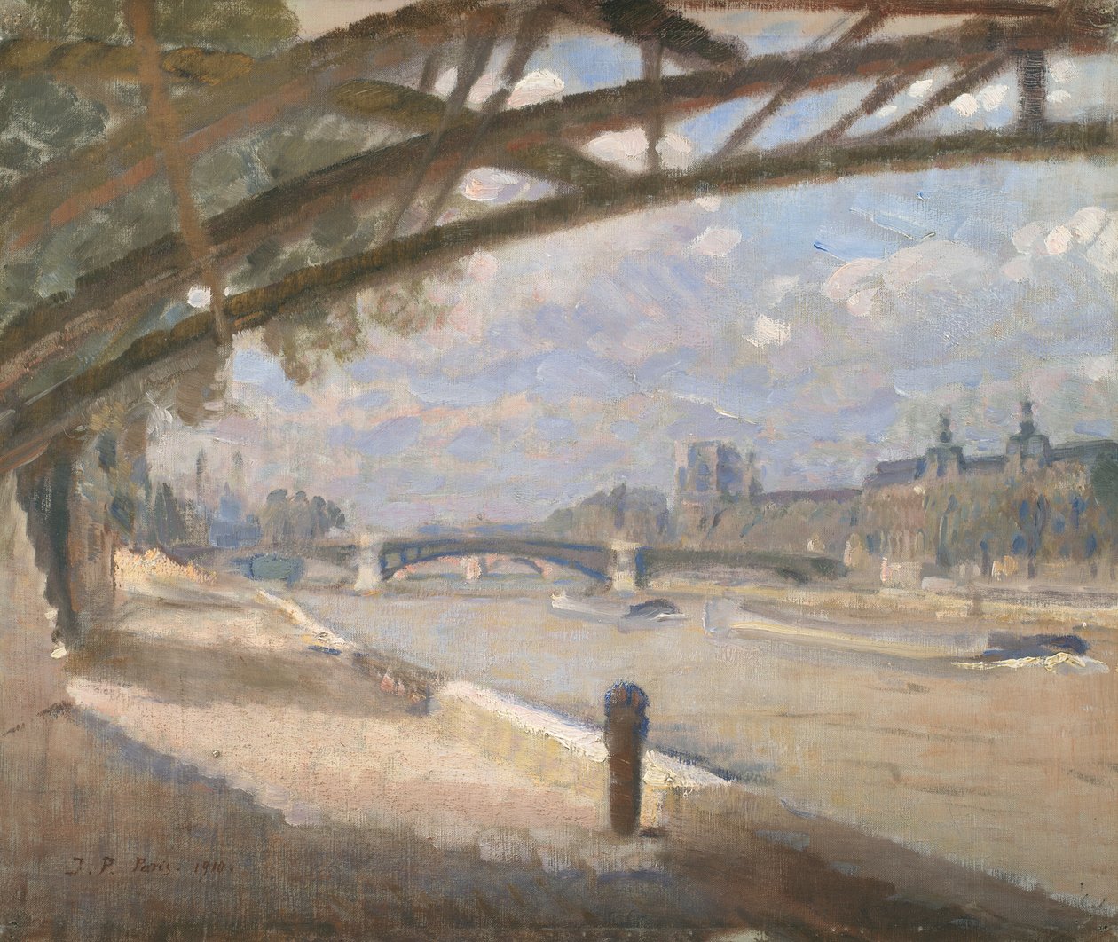 Pont des Artsin alla, Pariisi. Keskipäivä tekijältä Julius Paulsen