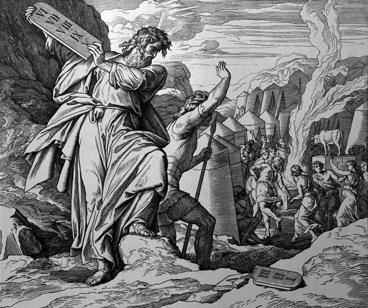 Kultaisen vasikan palvonta tekijältä Julius Schnorr von Carolsfeld