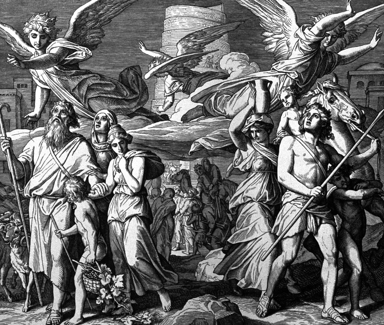 Babel, Nooan jälkeläisten hajautus tekijältä Julius Schnorr von Carolsfeld