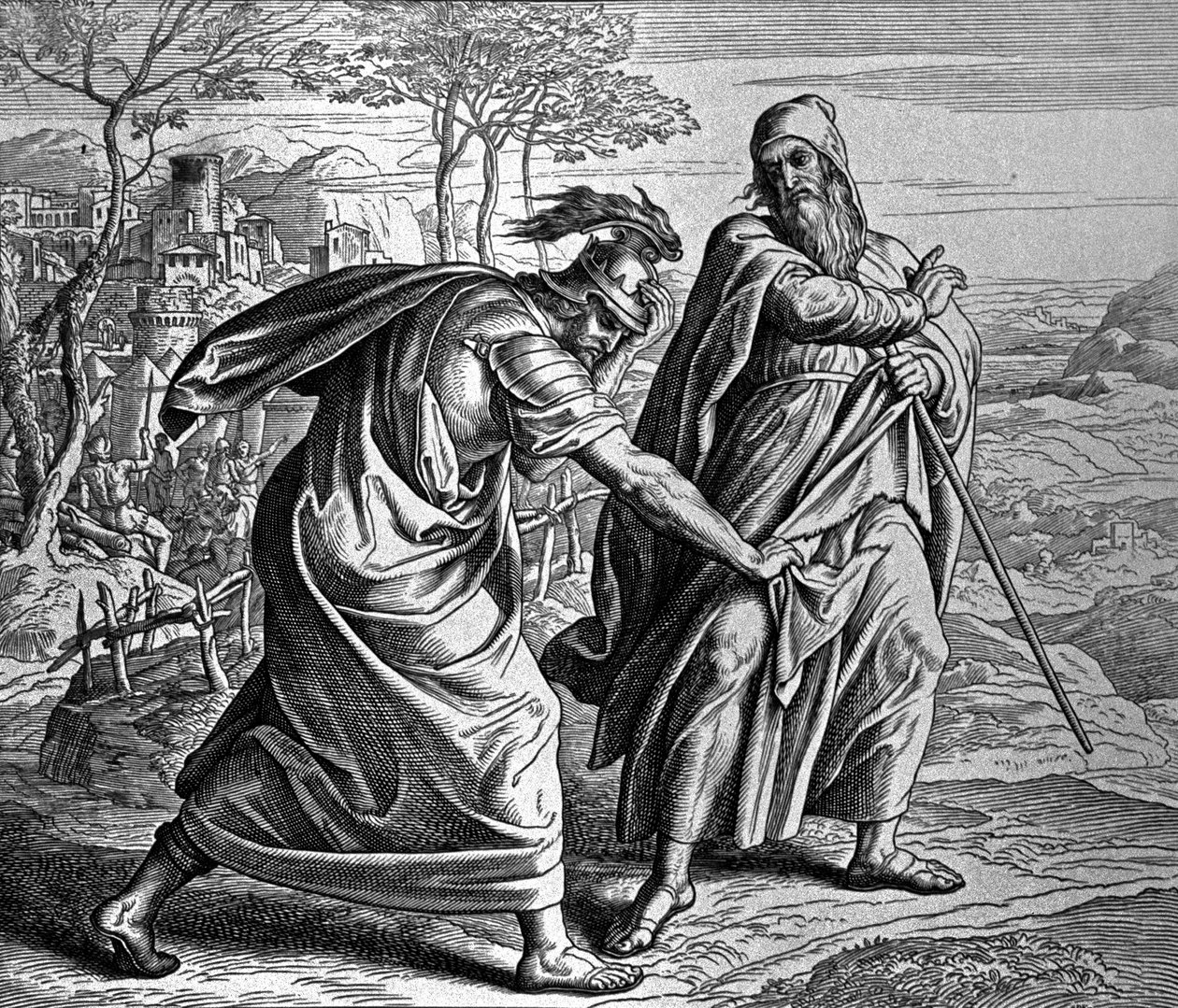 Saulin ja Samuelin välinen erimielisyys tekijältä Julius Schnorr von Carolsfeld