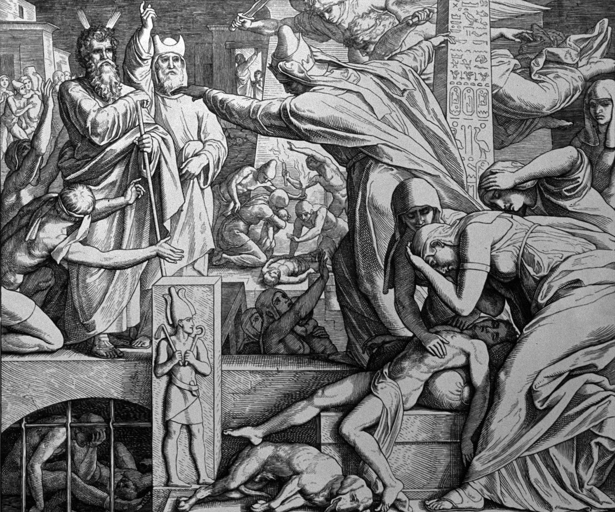 Mooses ja farao tekijältä Julius Schnorr von Carolsfeld