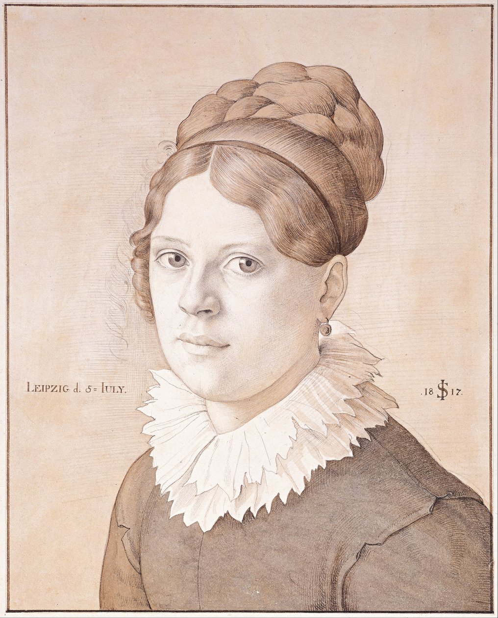 Henriette Schnorr von Carolsfeldin muotokuva, 1817 tekijältä Julius Schnorr von Carolsfeld