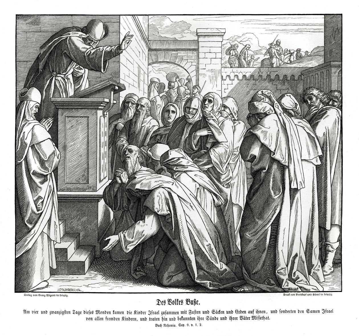 Kansan parannus, Nehemia tekijältä Julius Schnorr von Carolsfeld