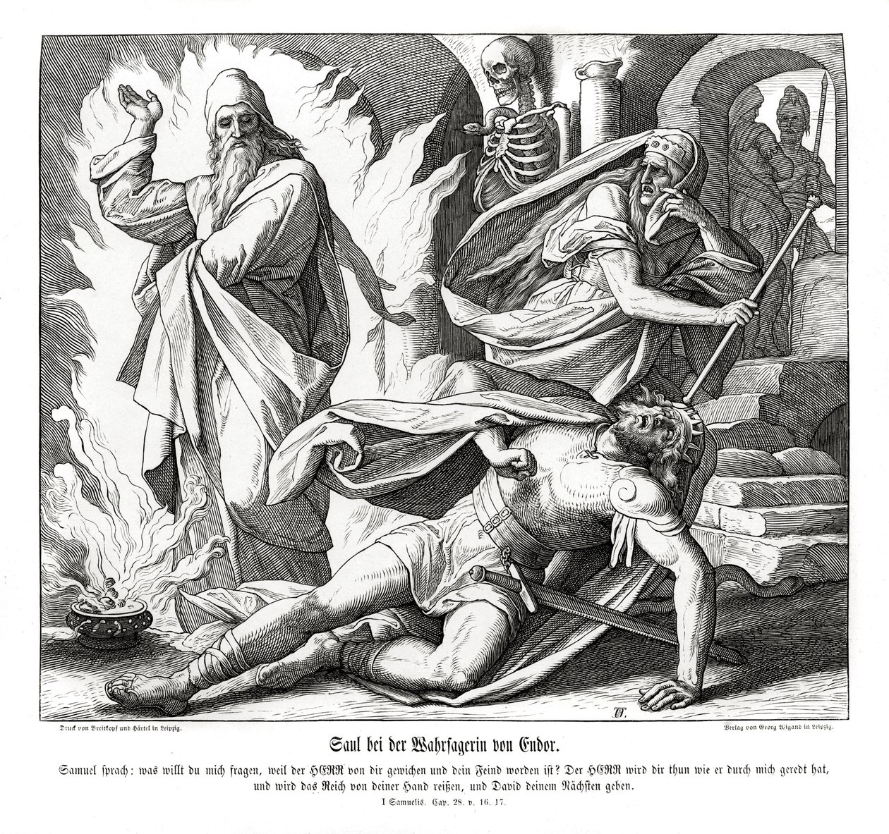 Saul Endorin noidan kanssa tekijältä Julius Schnorr von Carolsfeld