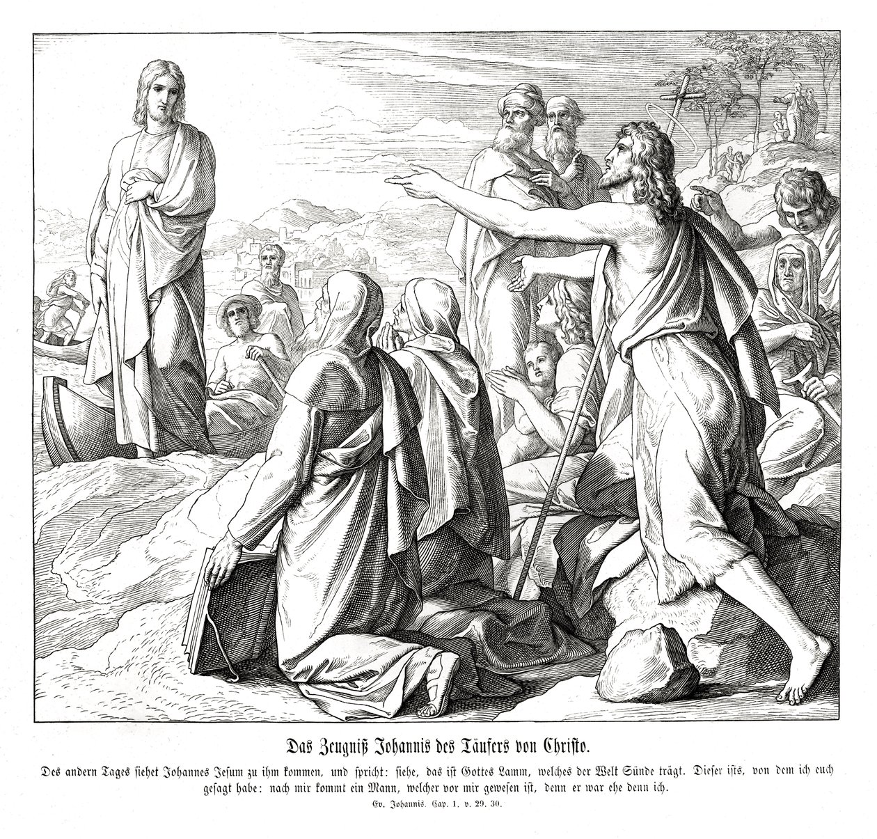 Johannes Kastajan todistus, Johanneksen evankeliumi tekijältä Julius Schnorr von Carolsfeld