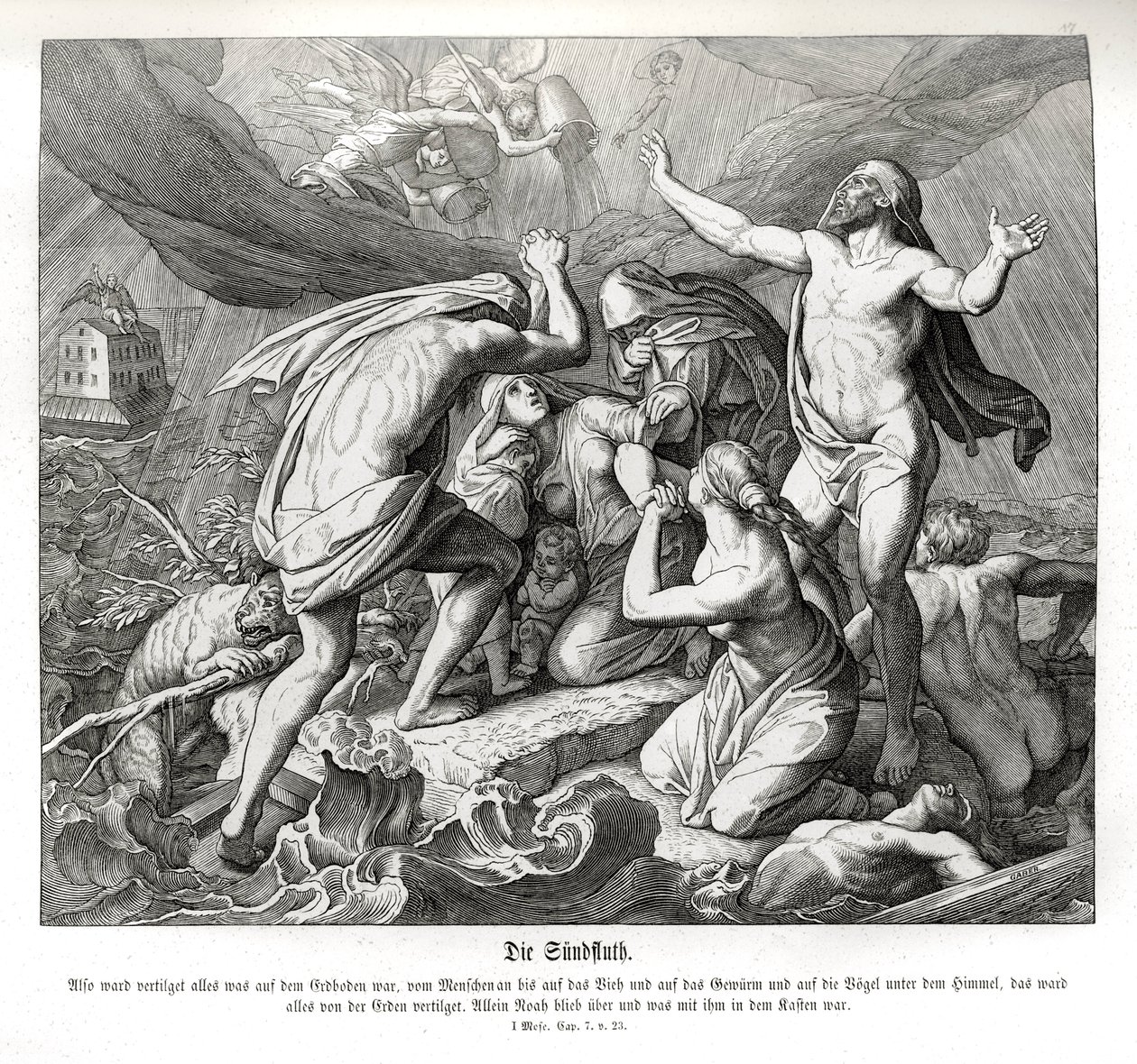 Vedenpaisumus, Genesis tekijältä Julius Schnorr von Carolsfeld