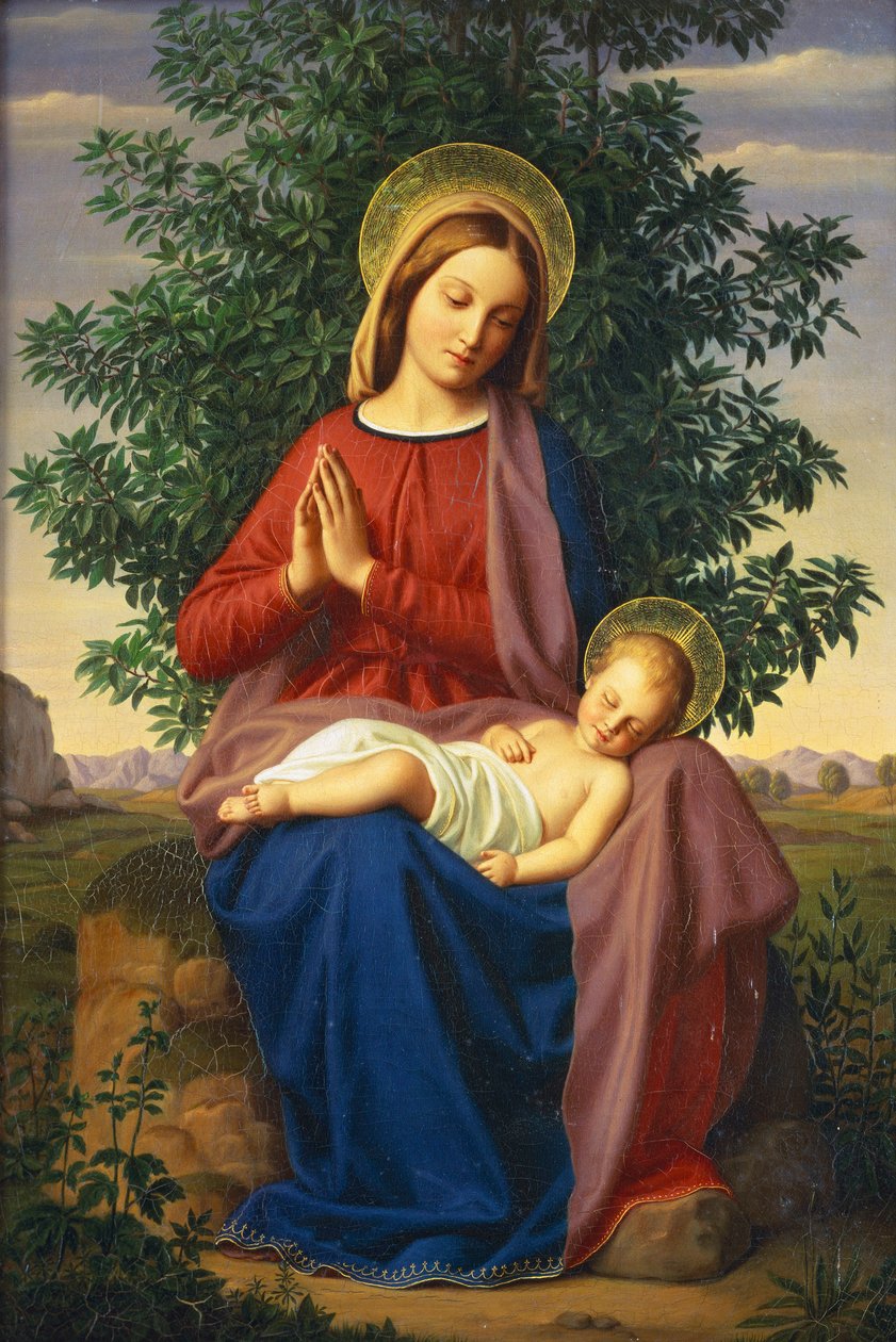 Madonna ja lapsi, 1855 tekijältä Julius Schnorr von Carolsfeld
