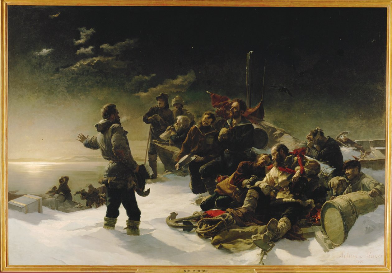 Kaksi itävaltalaista upseeria, Julius von Payer ja Karl Weyprecht ... (maalaus kankaalle) tekijältä Julius Von Payer
