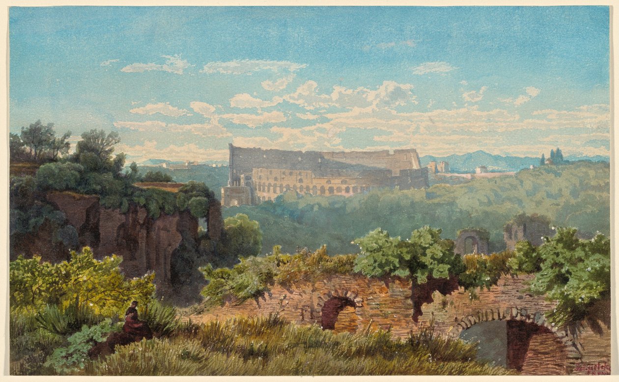 Colosseum Palatinuksen kukkulalta nähtynä tekijältä Julius Zielke