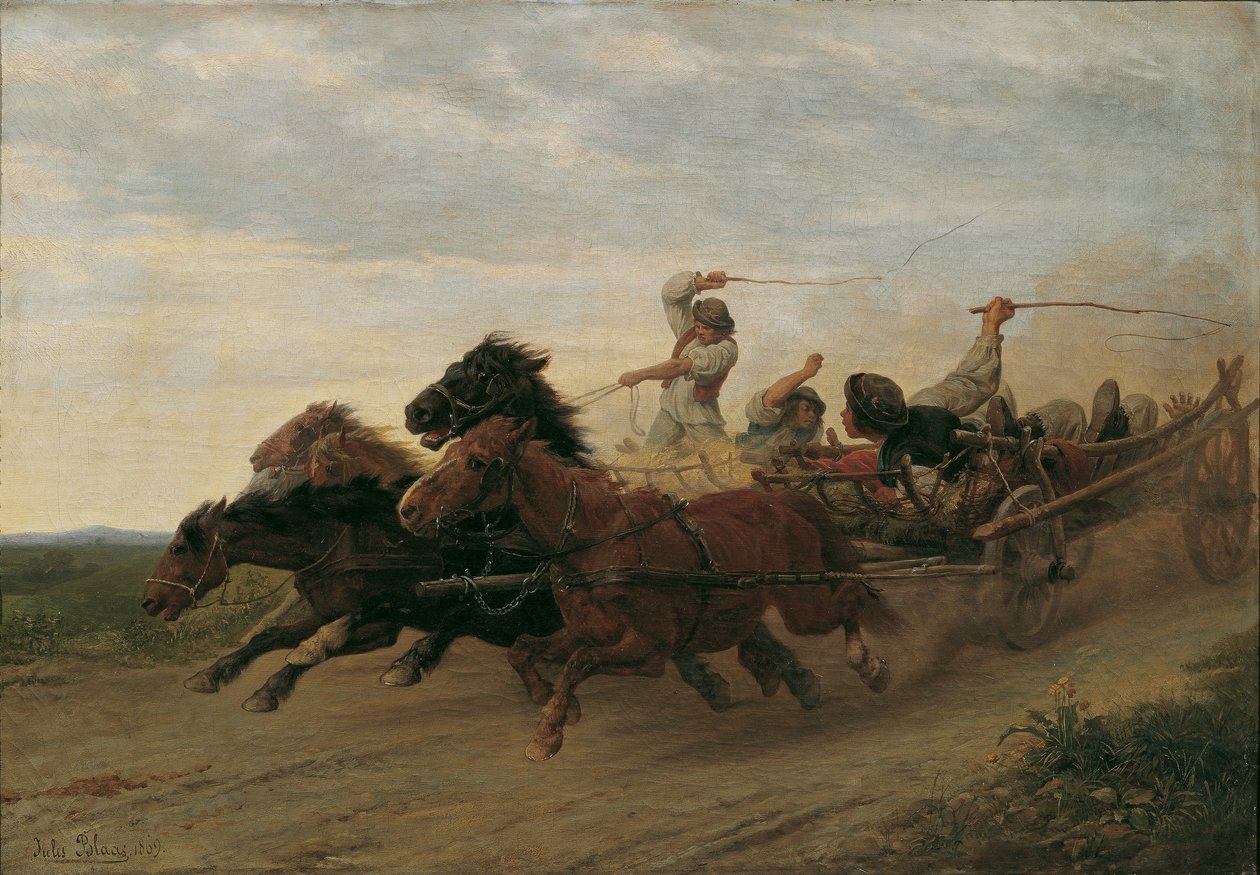 Juopuneiden Slovakian talonpoikien rotu tekijältä Julius von Blaas d. Ä.