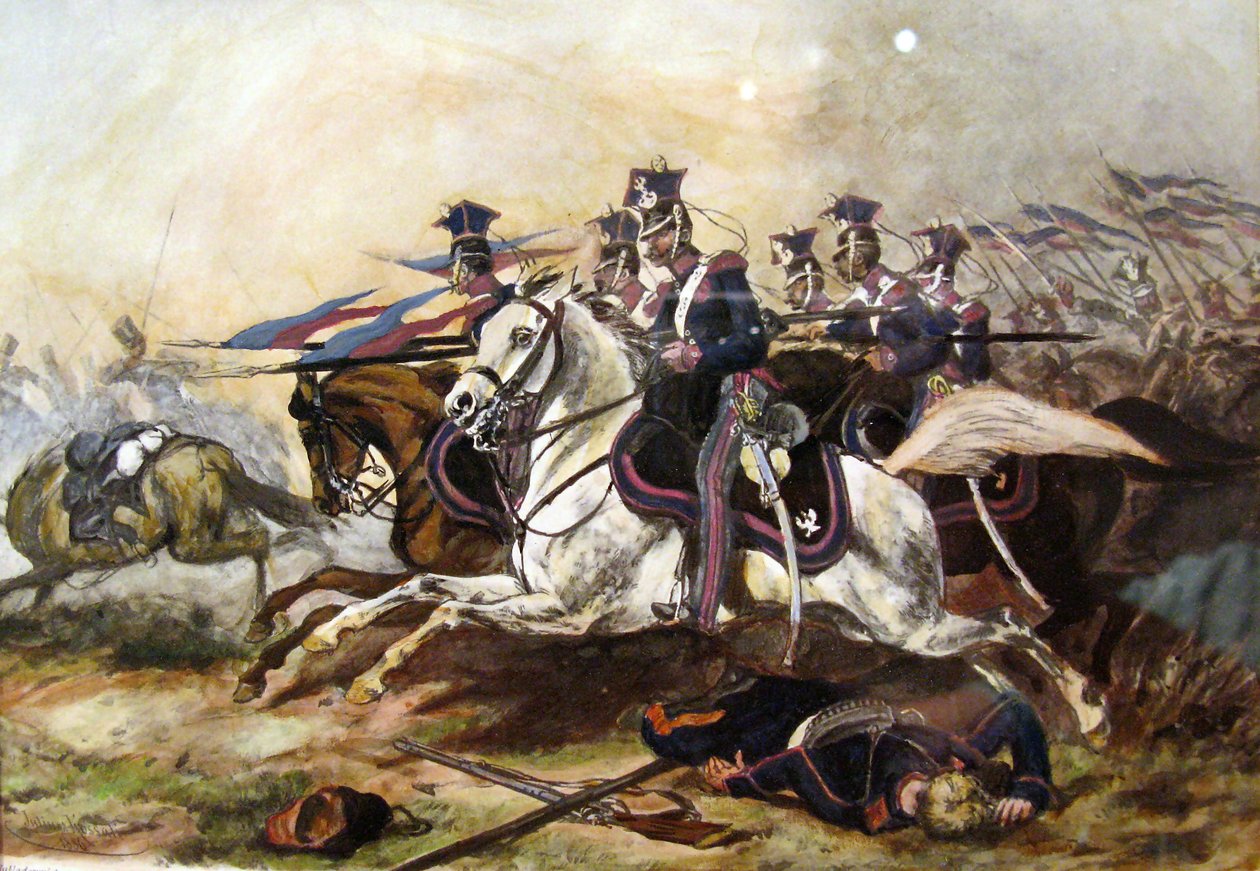 Poznańin Cavaleryn lataus marraskuun kapinan aikana tekijältä Juliusz Fortunat Kossak