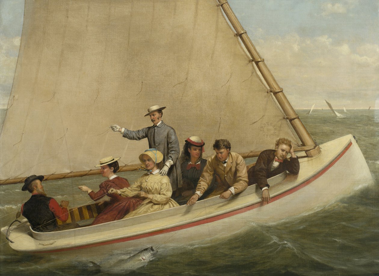 Kalastus kissaveneellä Great South Bayssä, 1871 tekijältä Junius Brutus Stearns