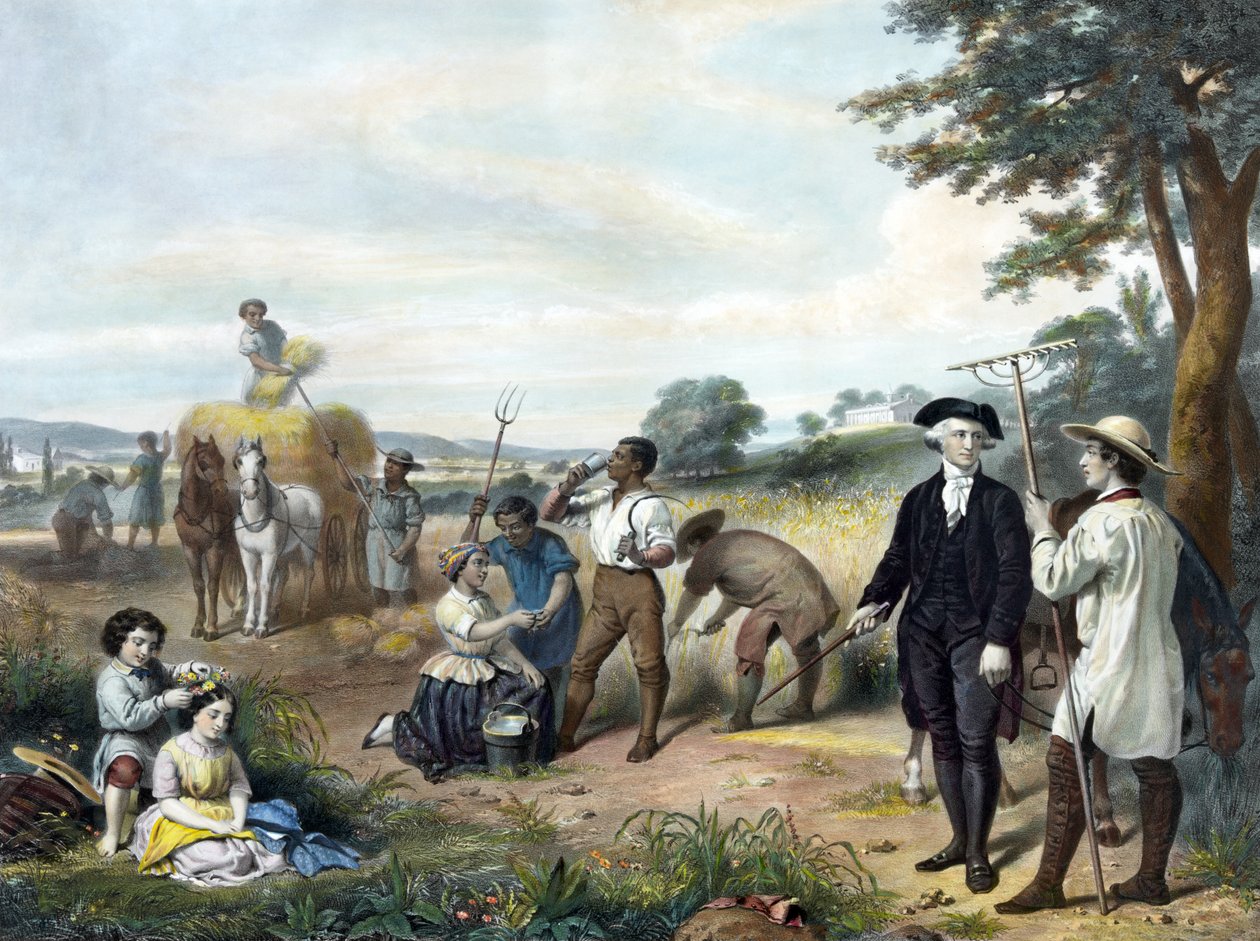 George Washingtonin elämä - maanviljelijä, pubi. 1853 tekijältä Junius Brutus Stearns