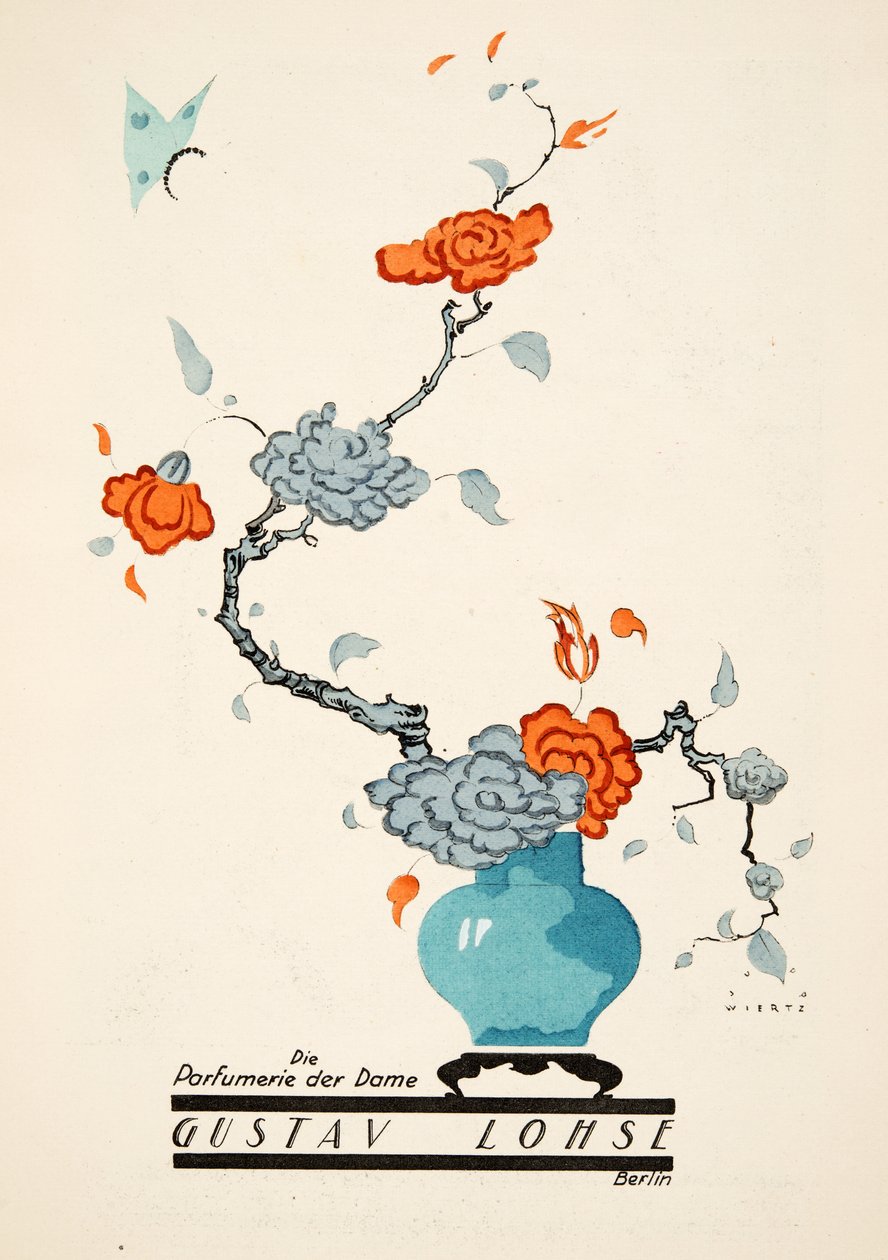 Mainos Gustav Lohselle, Naisten hajuvesi, Styl, pub.1922 (pochoir print) tekijältä Jupp Wiertz