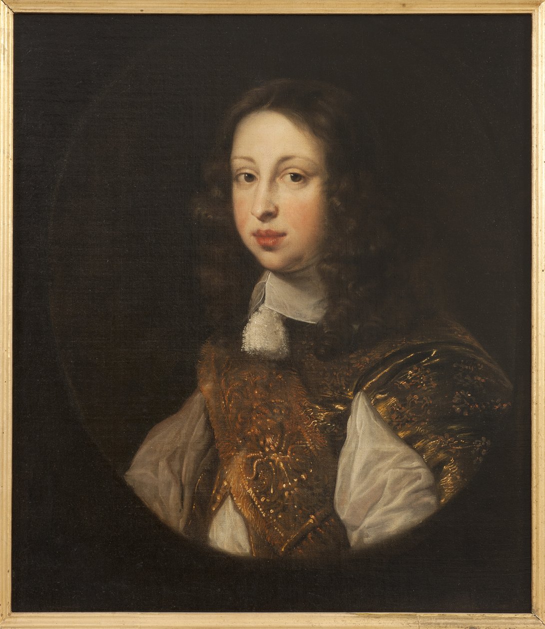 Prinssi perillinen Johann Georg von Schleswig Holstein Gottorp - Holstein-Gottorpin valtaistuimen perillisen Johann Georgin (1638-1655) muotokuva Ovens, Jurgen (Jurriaen) (1623-1678). Öljy kankaalle. Mitat: 68x59 cm. Tukholman kansallismuseo tekijältä Jürgen Ovens
