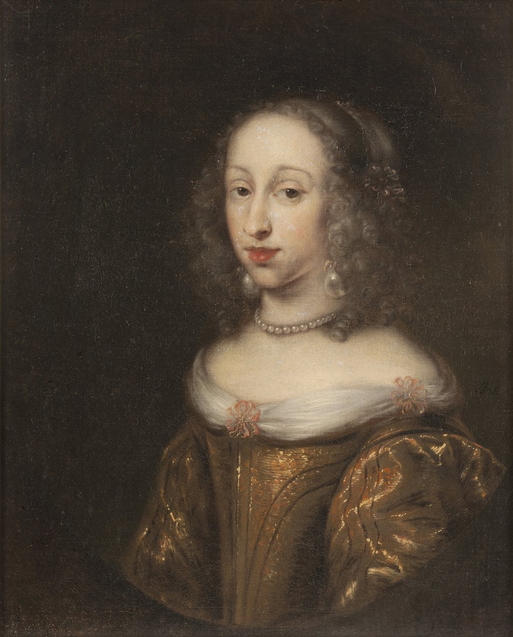 Prinsessa Anne Dorothee de Holstein Gottorp - Holstein-Gottorpin prinsessa Anna Dorothea (1640-1713) muotokuva, Ovens, Juergen (1623-1678). Öljy kankaalle. Mitat: 69 x 57 cm. Tukholman kansallismuseo tekijältä Jürgen Ovens