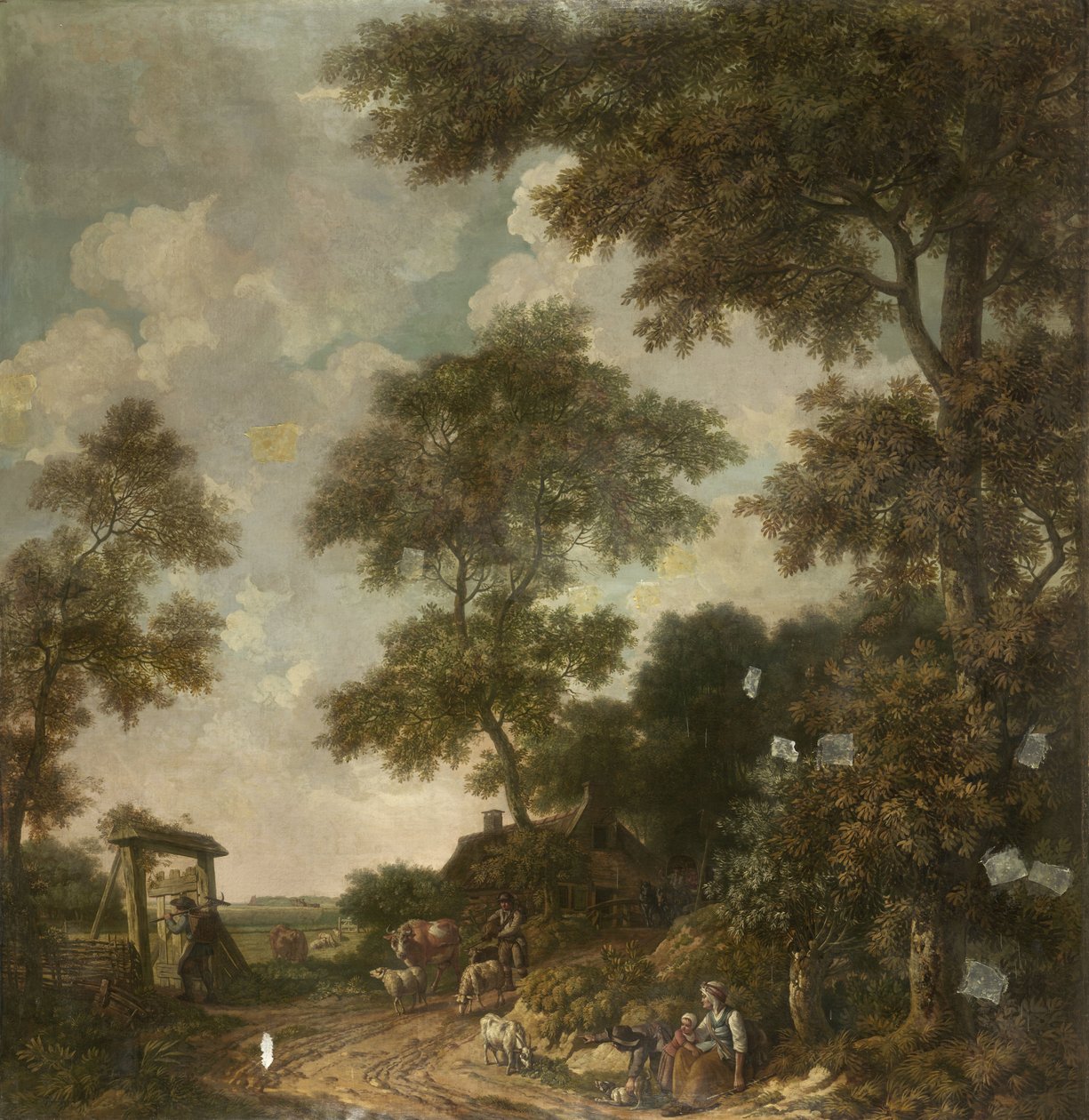 Tapettimaalaus hollantilaisesta maisemasta hiekkatiellä tekijältä Jurriaan Andriessen (attributed to)