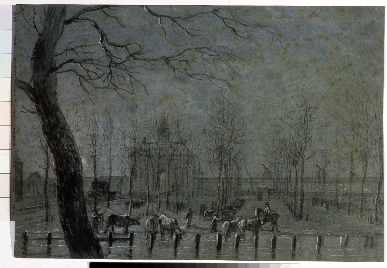""Utrechtin portti Hollannissa"" Liitupiirros Jurriaan Andriessen (1742-1819) 1797 Pushkin-museo, Moskova tekijältä Jurriaan Andriessen