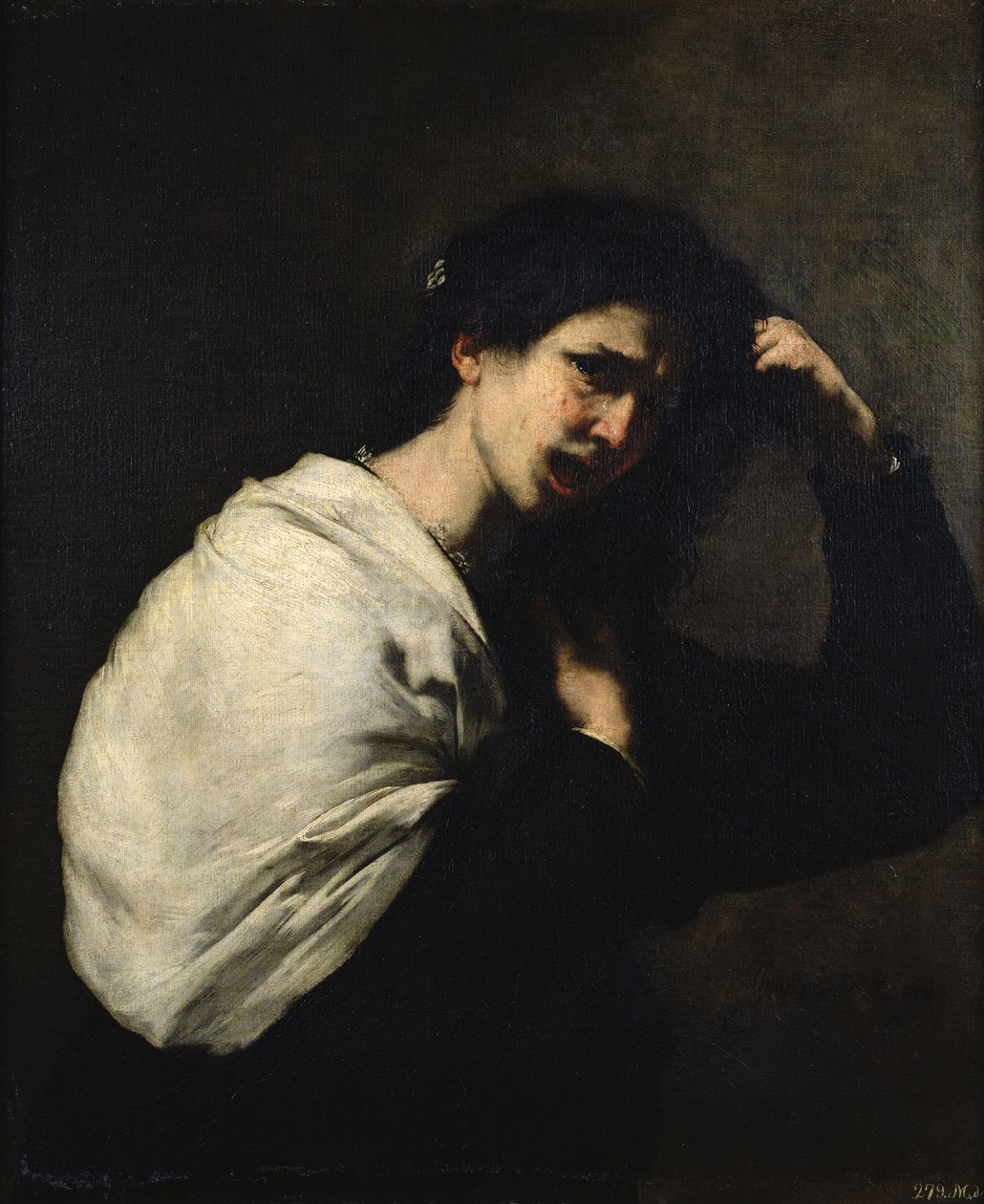 Epätoivoinen nainen, 1638 tekijältä Jusepe de Ribera