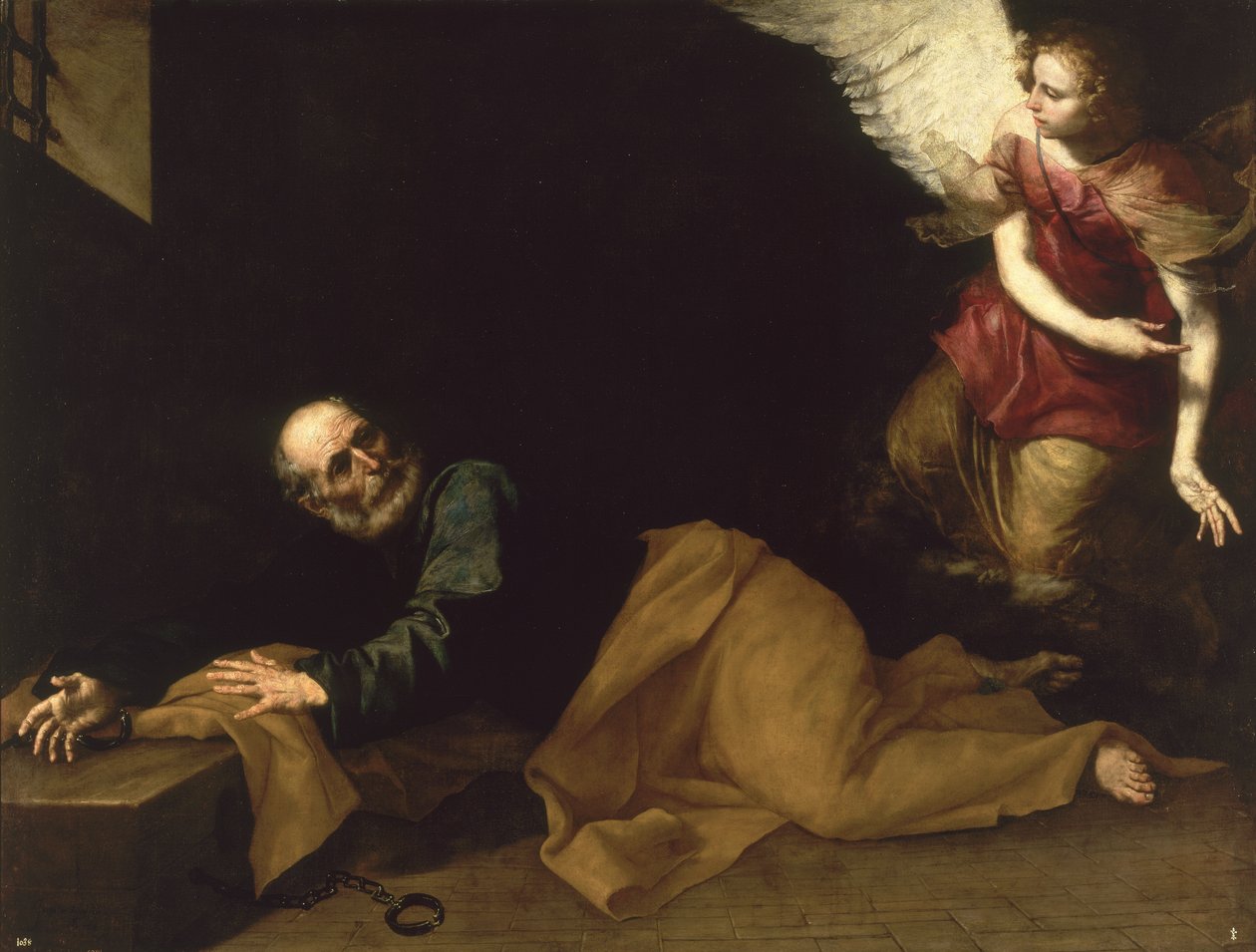 Enkelin vapauttama Pyhä Pietari, 1639 tekijältä Jusepe de Ribera