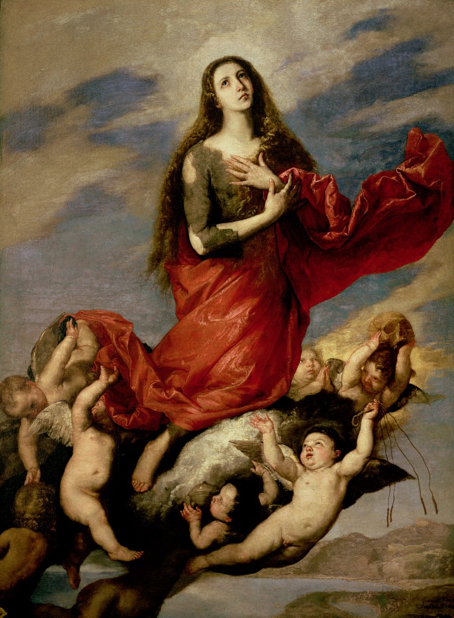 Maria Magdaleenan taivaaseenasto, 1636 tekijältä Jusepe de Ribera