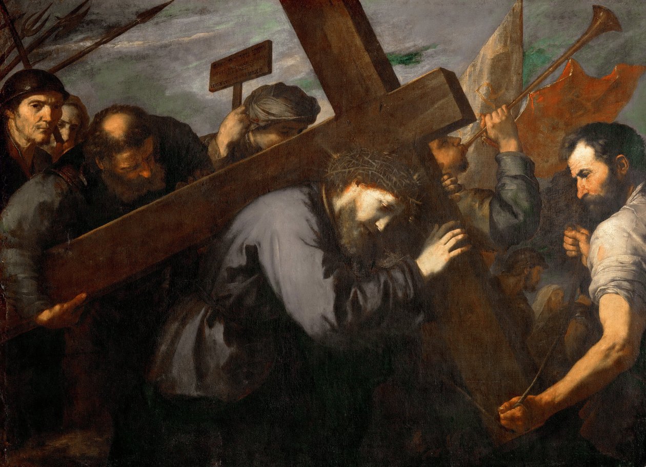 Jeesus portant la Croix - Kristus kantaa ristiä - Jose de Ribera (1591-1652). Öljy kankaalle, c. 1635. Mitat : 144x198 cm. Taidehistoriallinen museo, Vienne tekijältä Jusepe de Ribera