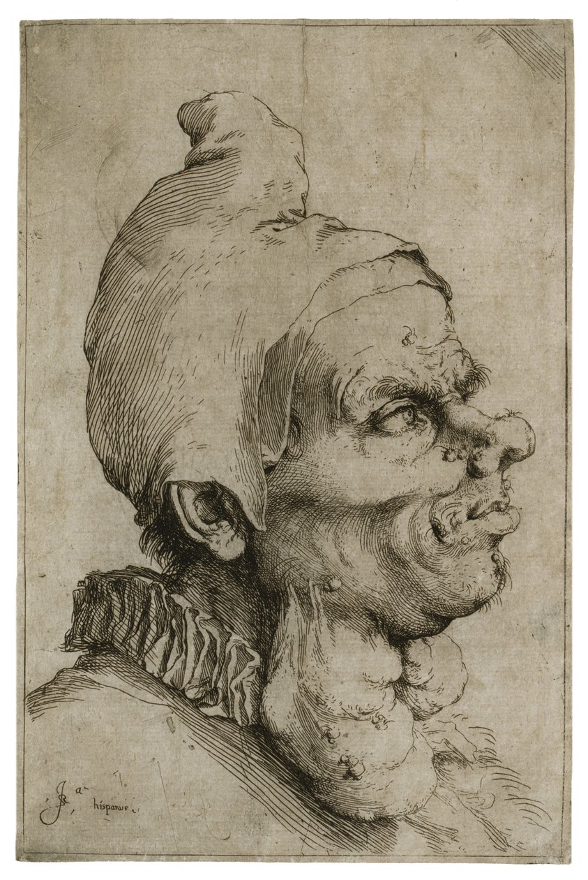 Suuri groteski pää, n. 1622 tekijältä Jusepe de Ribera