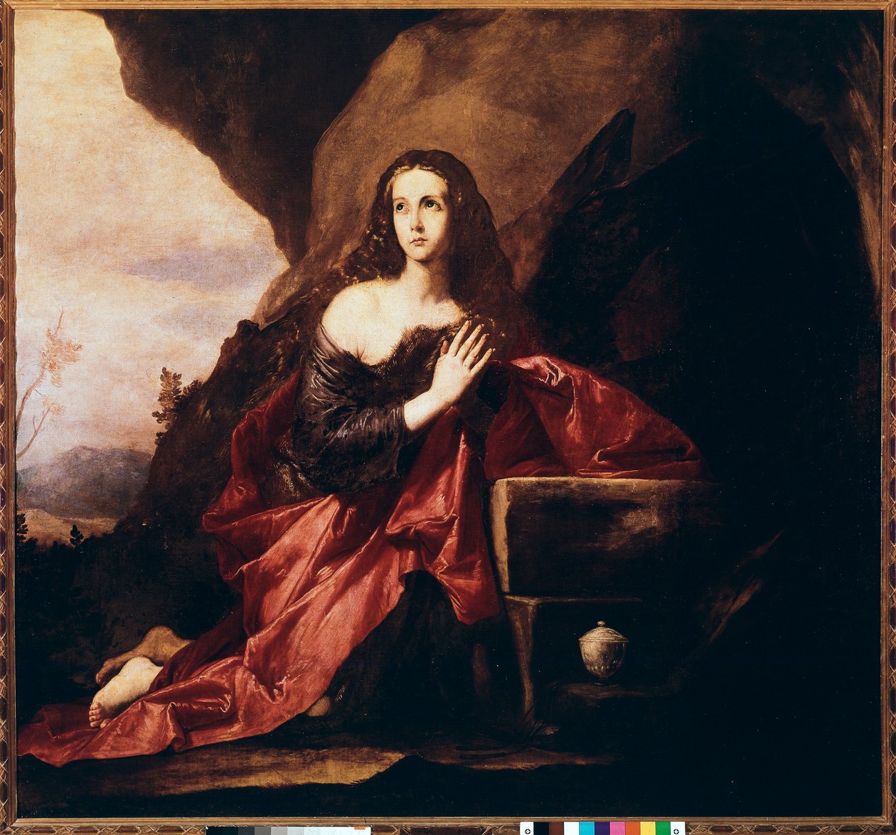 Maria Magdaleena rukoilee (öljy kankaalle tekijältä Jusepe de Ribera
