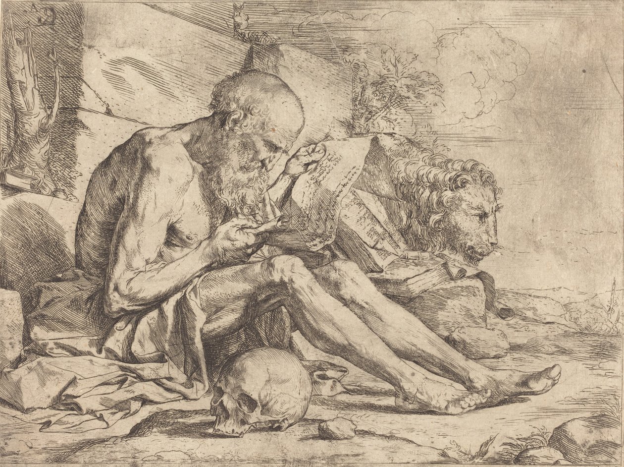 Saint Jerome Reading tekijältä Jusepe de Ribera