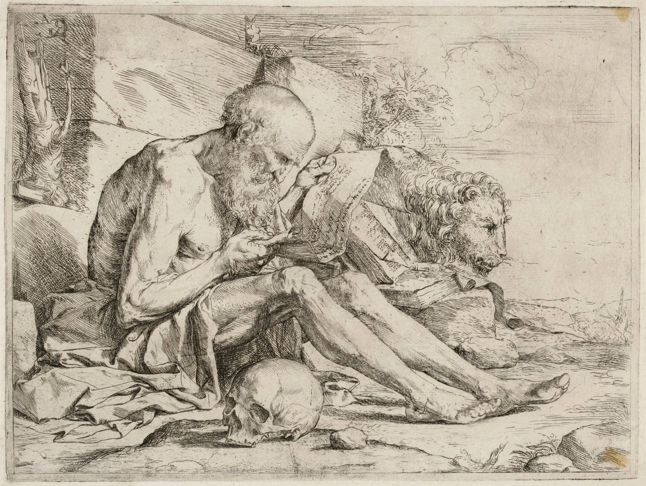 Lukeva pyhä Hieronymus tekijältä Jusepe de Ribera