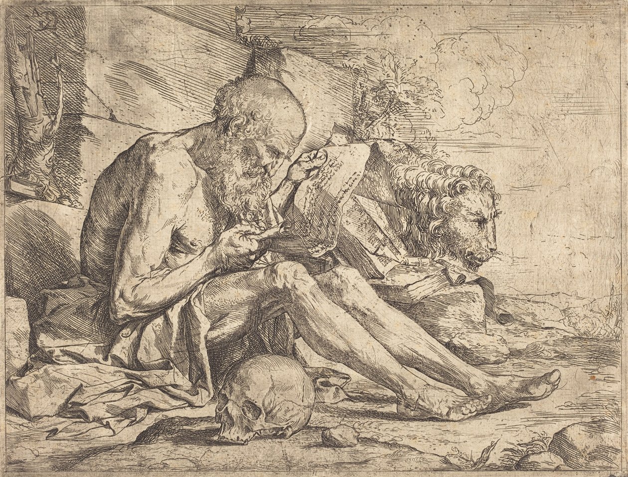 Lukeva pyhä Hieronymus tekijältä Jusepe de Ribera