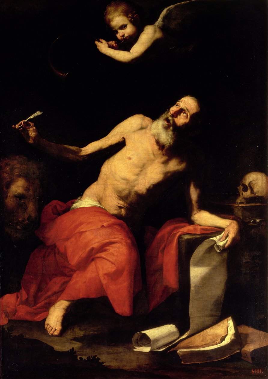 Pyhä Hieronymus kuulee viimeisen pasuunan, 1626 tekijältä Jusepe de Ribera