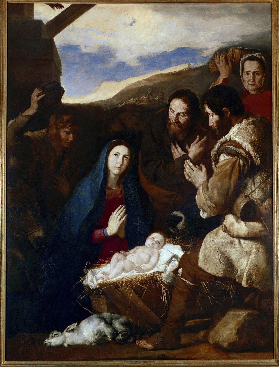 Jose de Riberan paimenten palvonta -maalaus dit il Spagnoletto "" espanjalainen""" tekijältä Jusepe de Ribera