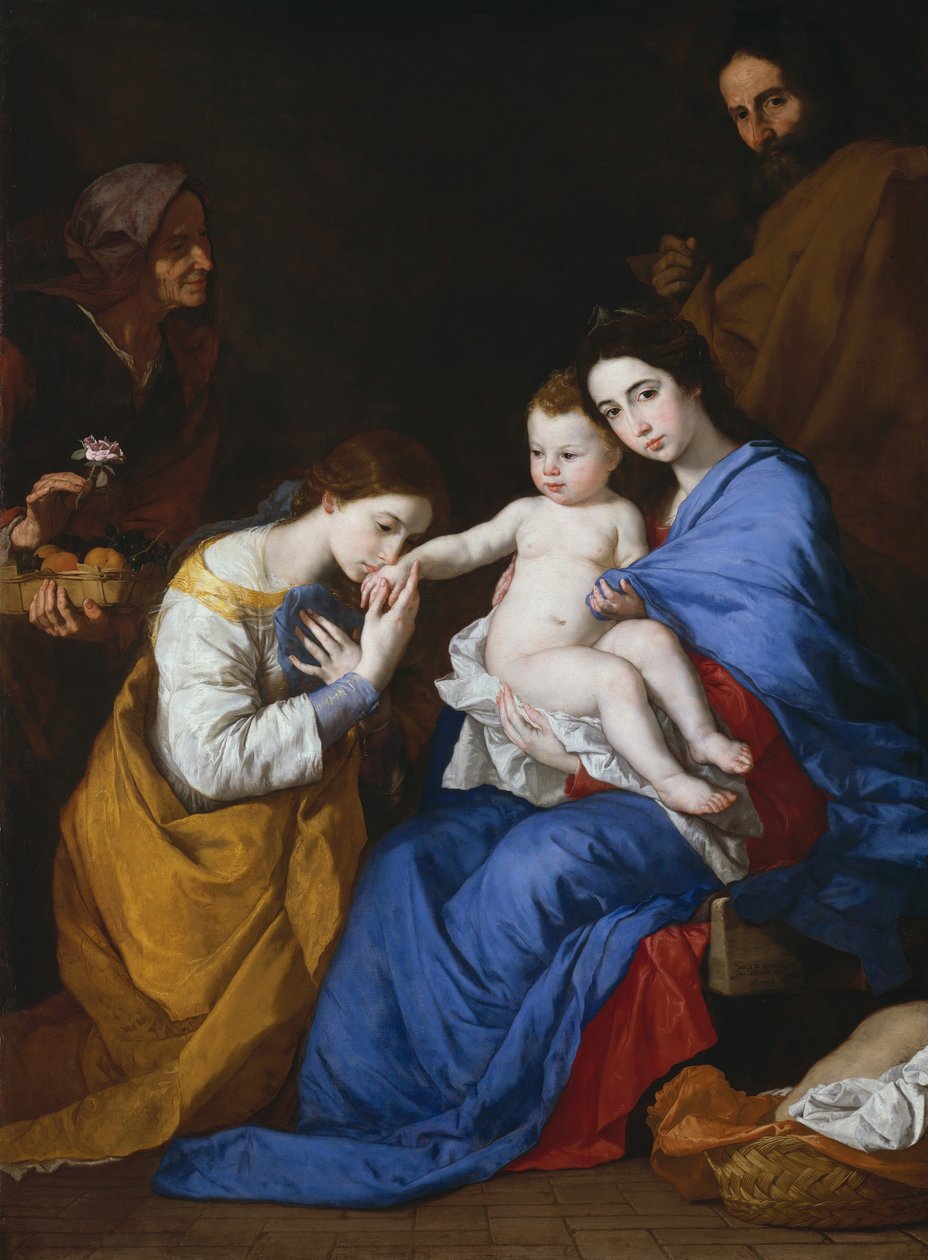 Pyhä perhe pyhien Annan ja Katariina Aleksandrialaisen kanssa, 1648. tekijältä Jusepe de Ribera