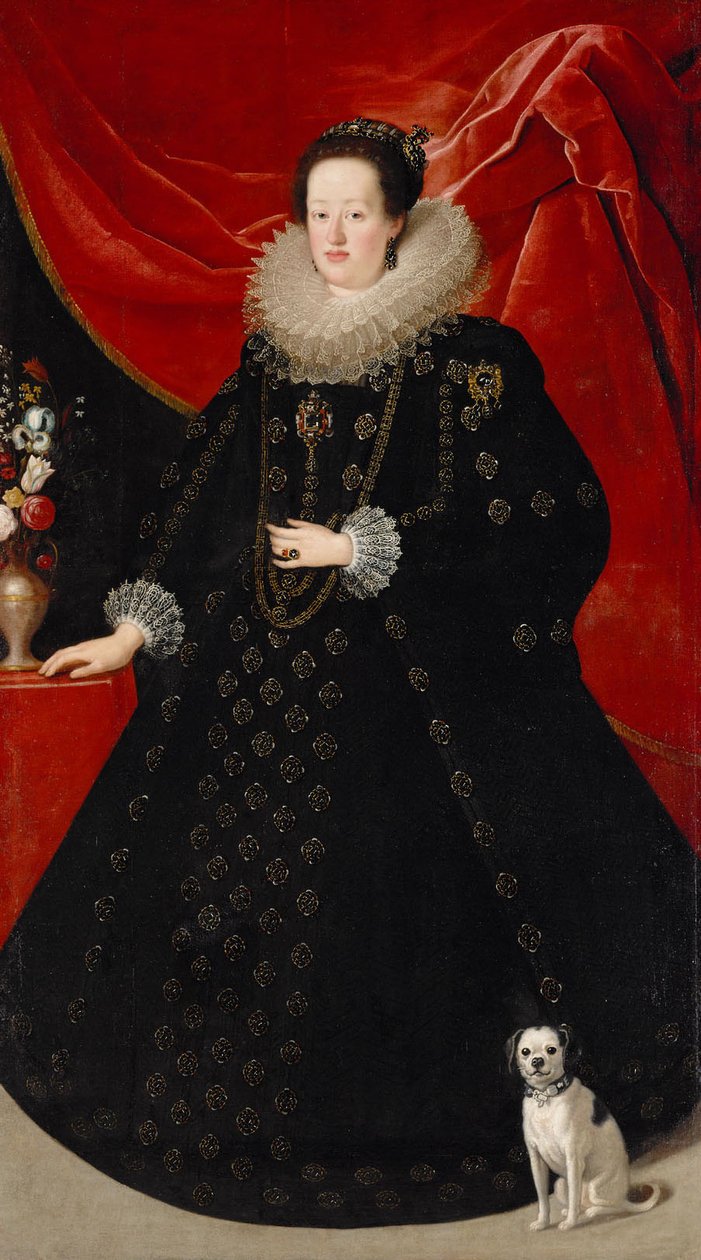 Eleonora Gonzaga (1598-1655), keisarinna mustassa mekossa tekijältä Justus Sustermans