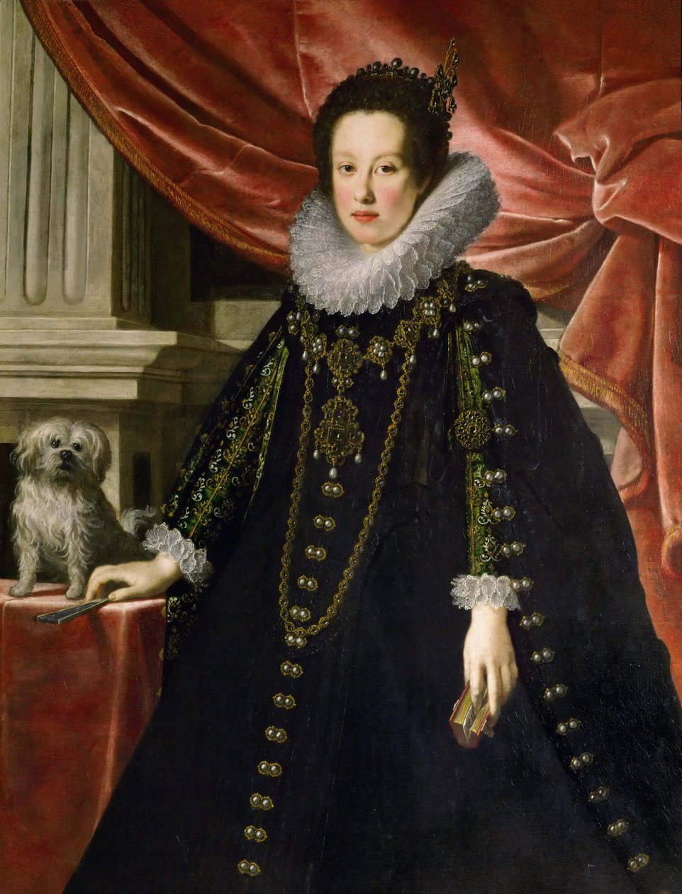 Anna de Medici, Itävallan arkkiherttuatar pienen koiran kanssa - Anna de