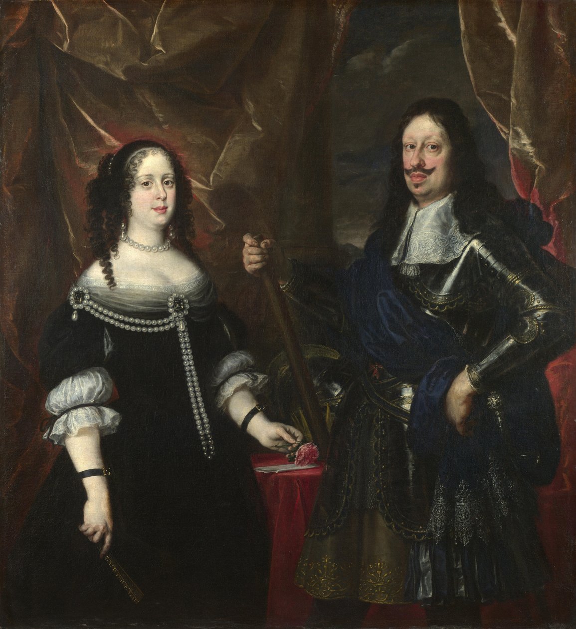 Kaksoismuotokuva Toscanan suurherttua Ferdinand II:sta ja hänen vaimostaan Vittoria della Roveresta, 1660-luku tekijältä Justus Sustermans