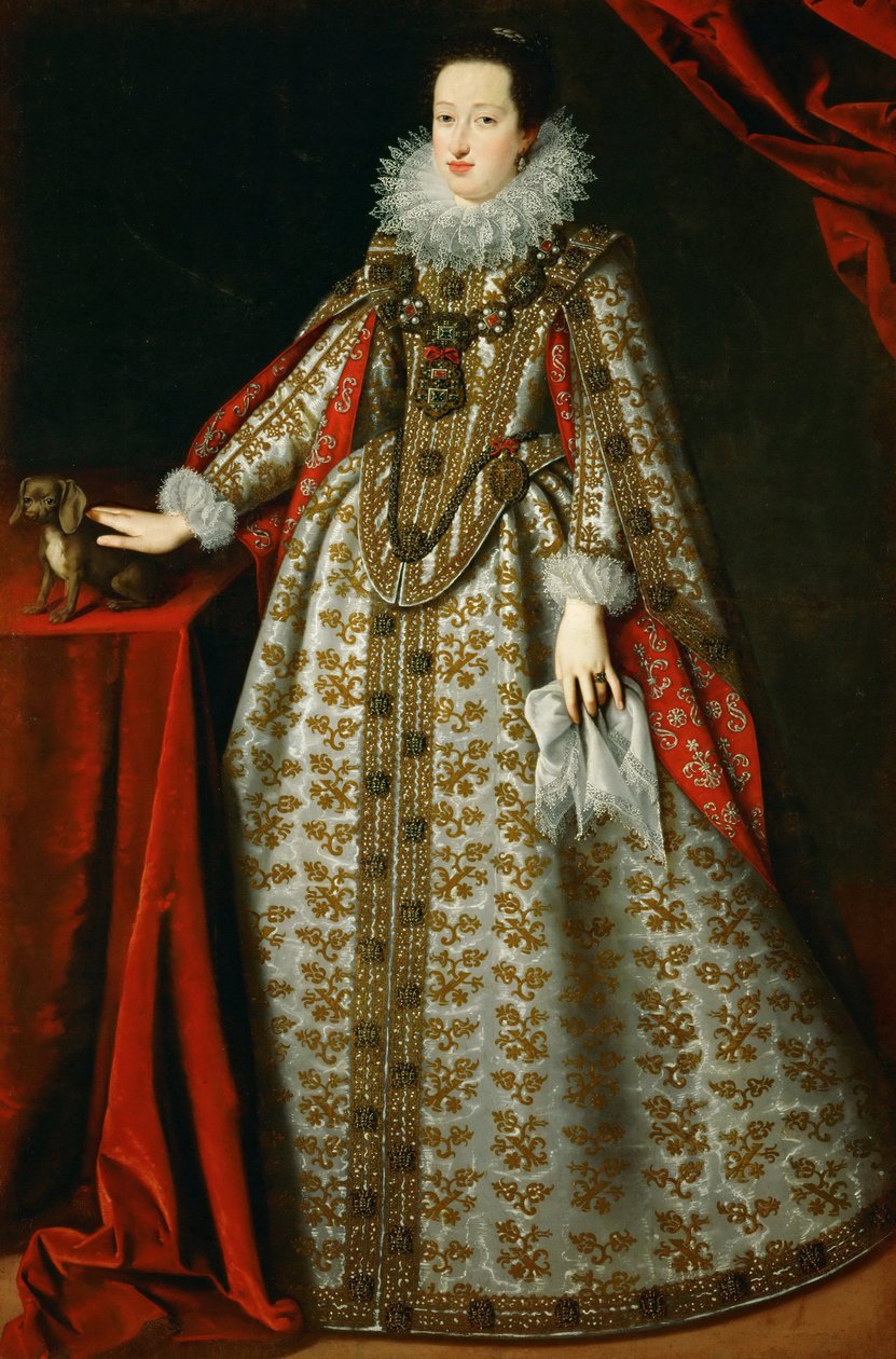 Eleoonore de Gonzague (ou de Mantoue) - Eleonora Gonzagan (1598-1655) muotokuva morsiuspuvussa - Justus (Giusto, Joost) Sustermans (1597-1681). Öljy kankaalle tekijältä Justus Sustermans