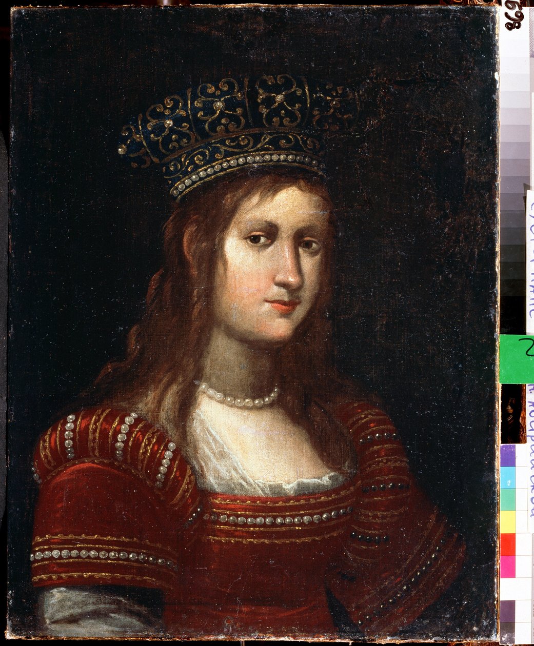 Itävallan arkkiherttuatar Marie Madeleinen (1589-1631), Toscanan suurherttuattaren muotokuva (Itävallan arkkiherttuatar Maria Magdalenan muotokuva). Justus Suttermansin (1597-1681) maalaus. Öljy kankaalle, 66 x 50 cm. Flanderin koulu 1500-1700-luvuilla tekijältä Justus Sustermans