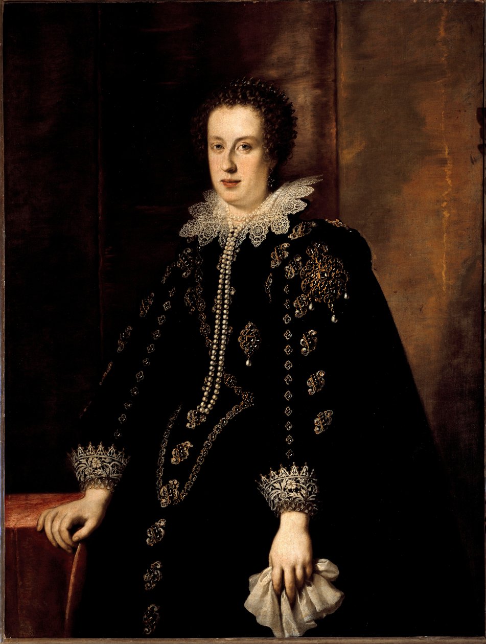 Claude de Mediciksen muotokuva (Claudia de Medici) (1604-1648) Urbinin herttua Federico della Roveren vaimo, sitten Itävallan arkkiherttua Leopold V. Tiroli. Justus Sustermansin maalaus (1597-1681) 1600-luvun Firenze, Pittin palatsi tekijältä Justus Sustermans