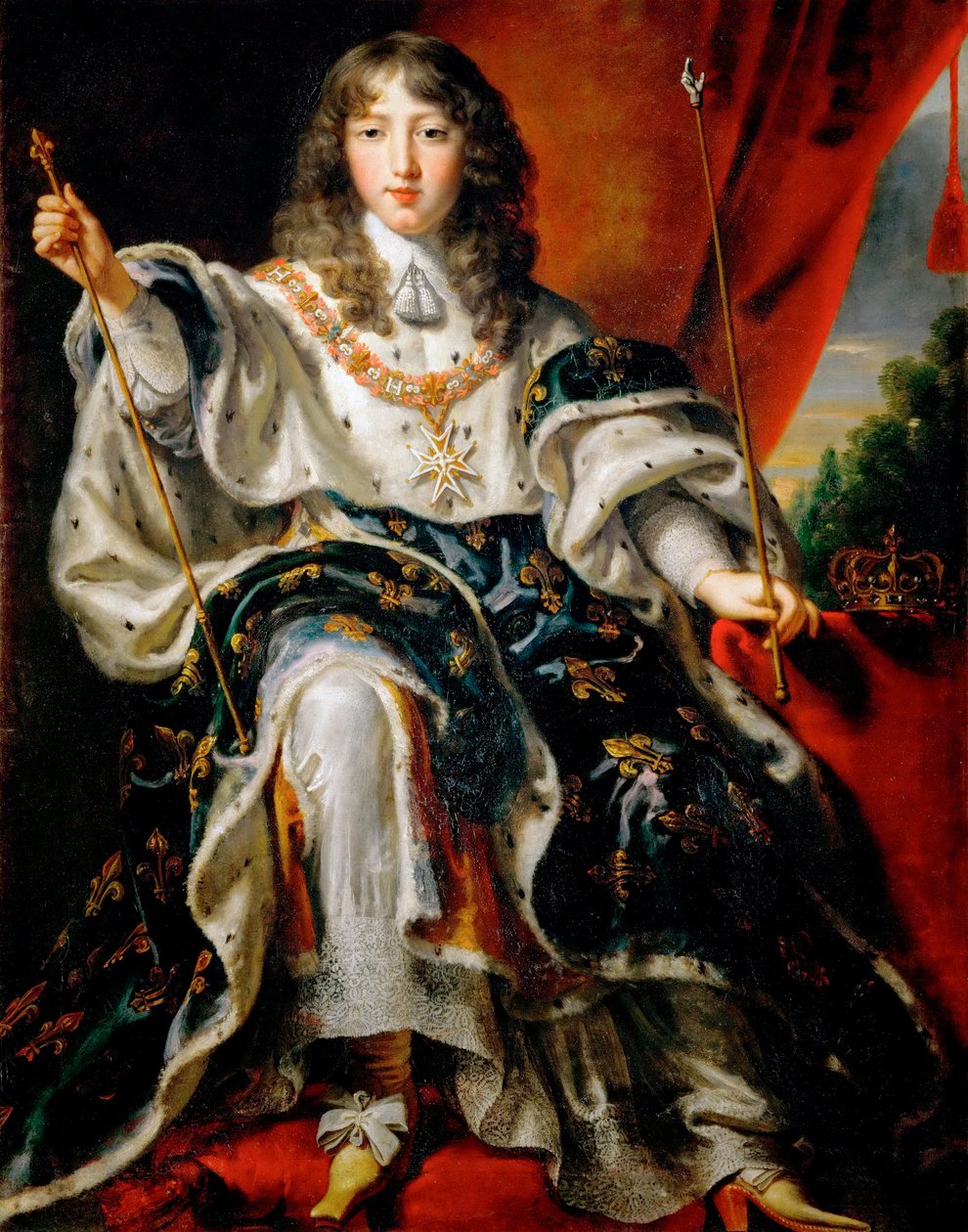 Ranskan kuningas Ludvig XIV (1638-1715) kruunajaispuvussaan. tekijältä Justus van Egmont